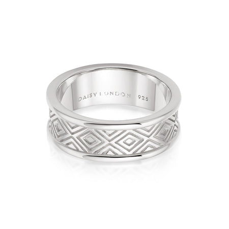 Aztec Engraved Chunky Ring Sterling Silver recommended