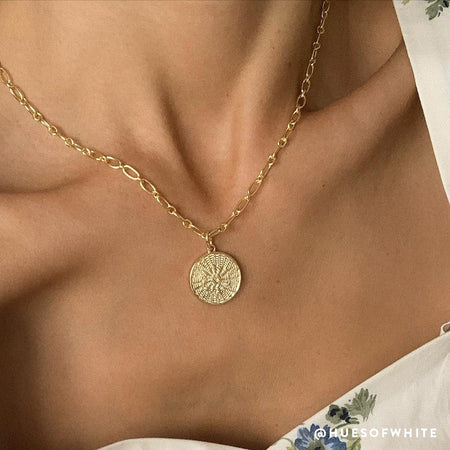 Woven Coin Necklace 18ct Gold Plate recommended