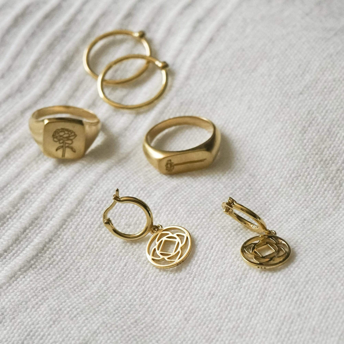 Gold Base Chakra Disc Drop Earrings Online Daisy London