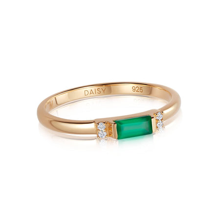 Beloved Fine Green Onyx Band Ring 18ct Gold Plate recommended