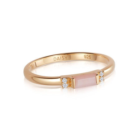 Beloved Fine Pink Opal Band Ring 18ct Gold Plate recommended