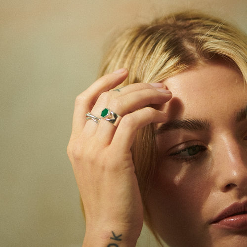 Bone Rings Green Green Rings | Green Stone Rings by Daisy London