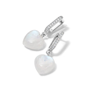 Beloved Moonstone Heart Drop Earrings Sterling Silver recommended