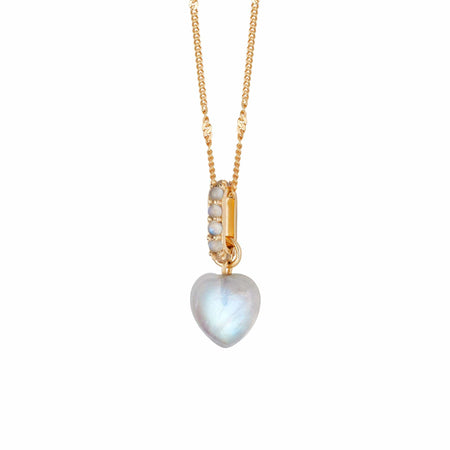 Beloved Moonstone Heart Drop Pendant 18ct Gold Plate recommended