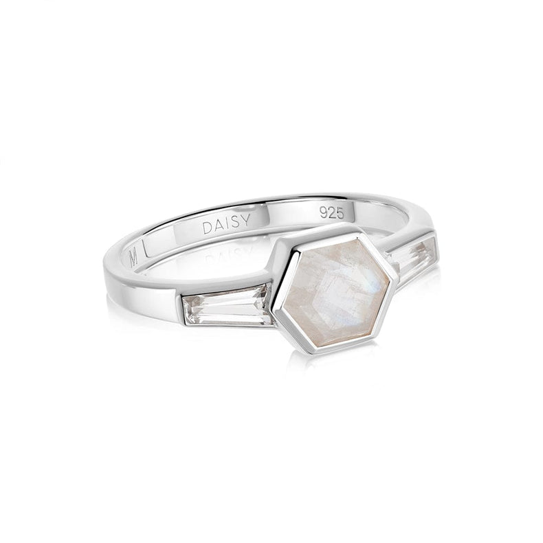 Beloved Moonstone Hexagon Ring Sterling Silver recommended