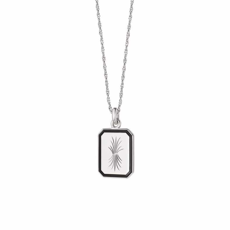 Bold Engraved Enamel Necklace Sterling Silver recommended