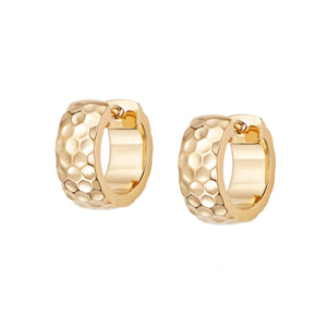 Bold Honeycomb Huggie Hoop Earrings 18ct Gold Plate recommended