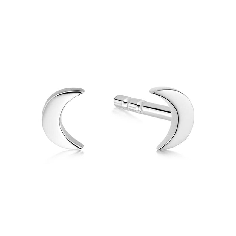 Crescent Moon Stud Earrings Sterling Silver recommended