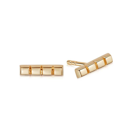 Cube Strip Stud Earrings 18ct Gold Plate recommended