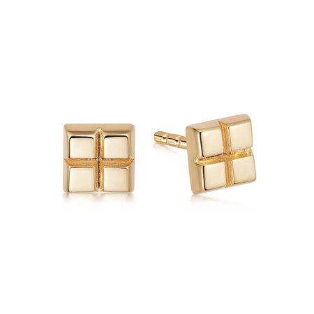 Cube Stud Earrings 18ct Gold Plate recommended