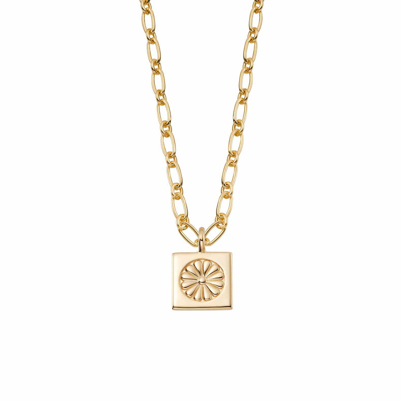 Daisy Bloom Medallion Necklace 18ct Gold Plate recommended
