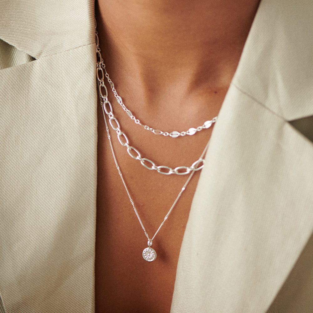 Daisy Bloom Mini Pendant Necklace Sterling Silver – Daisy London