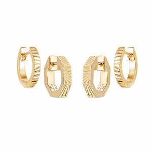 Double Huggie Earring Stack 18ct Gold Plate recommended