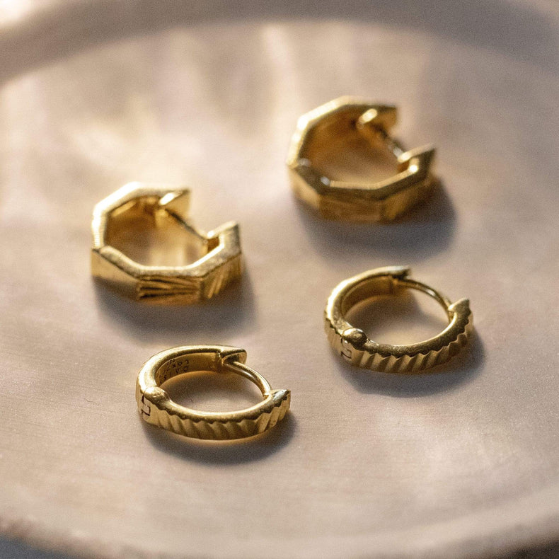 Estée Lalonde Double Huggie Earring Stack 18ct Gold Plate