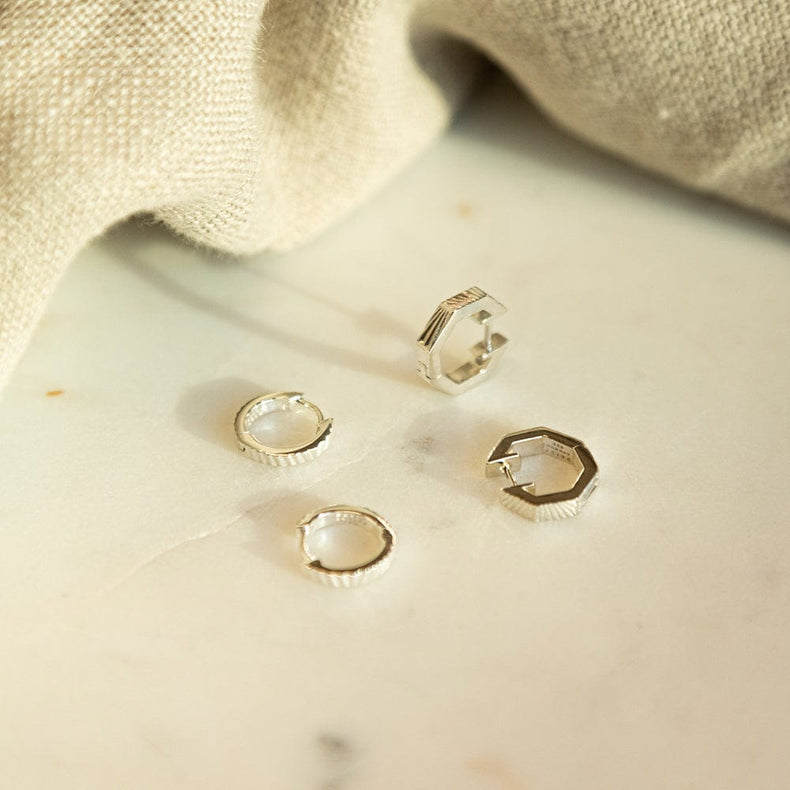 Estée Lalonde Double Huggie Earring Stack Sterling Silver