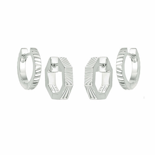 Estée Lalonde Double Huggie Earring Stack Sterling Silver