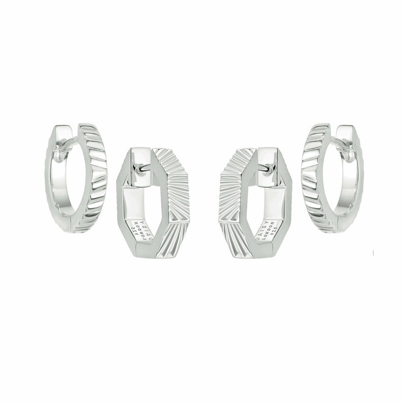 Estée Lalonde Double Huggie Earring Stack Sterling Silver