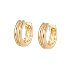 Double Ridge Huggie Hoop Earrings 18ct Gold Plate recommended