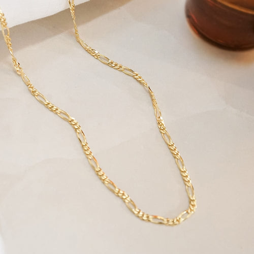 Fine Figaro Chain Necklace 18ct Gold Plate