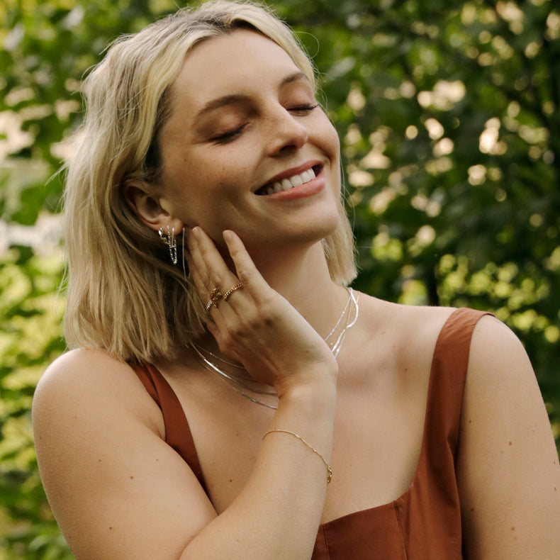 Estée Lalonde Flow Huggie Hoop Earrings Sterling Silver