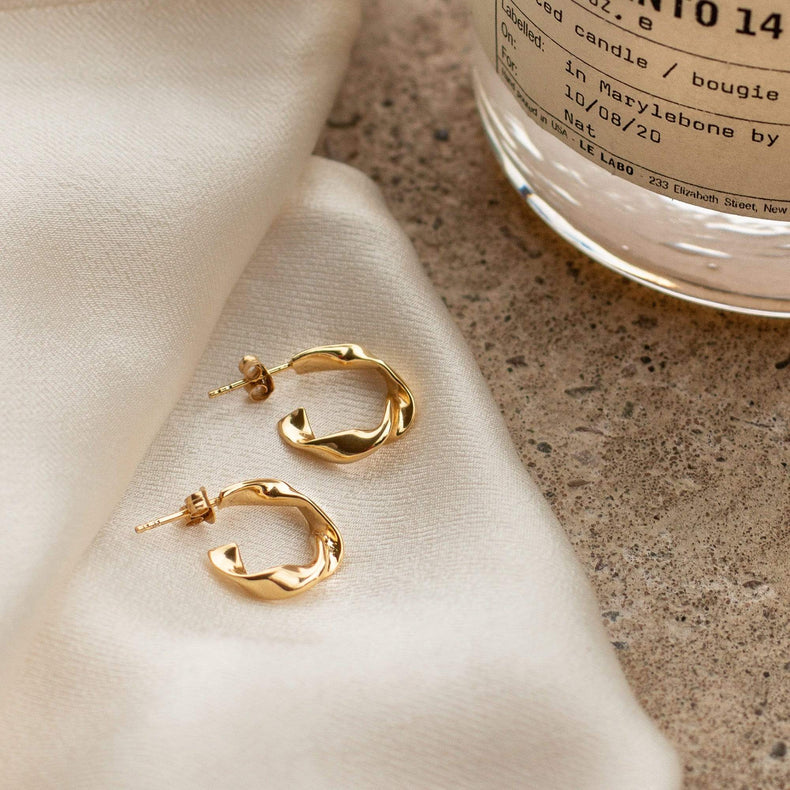 Estée Lalonde Flow Midi Hoop Earrings 18ct Gold Plate