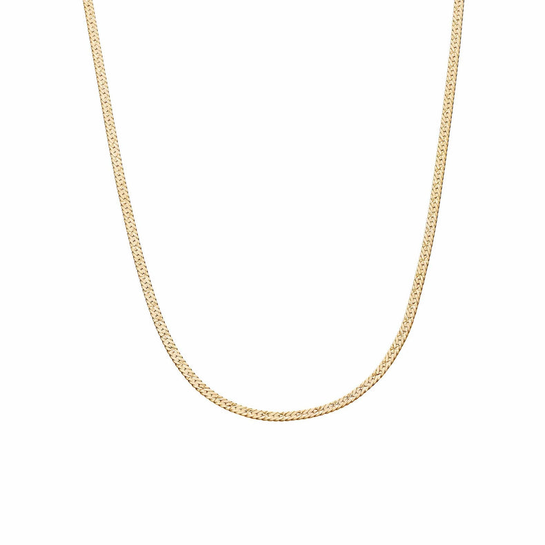Estée Lalonde Long Flat Snake Chain Necklace 18ct Gold Plate recommended
