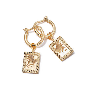 Estée Lalonde Rising Sun Frame Charm Earrings 18ct Gold Plate recommended