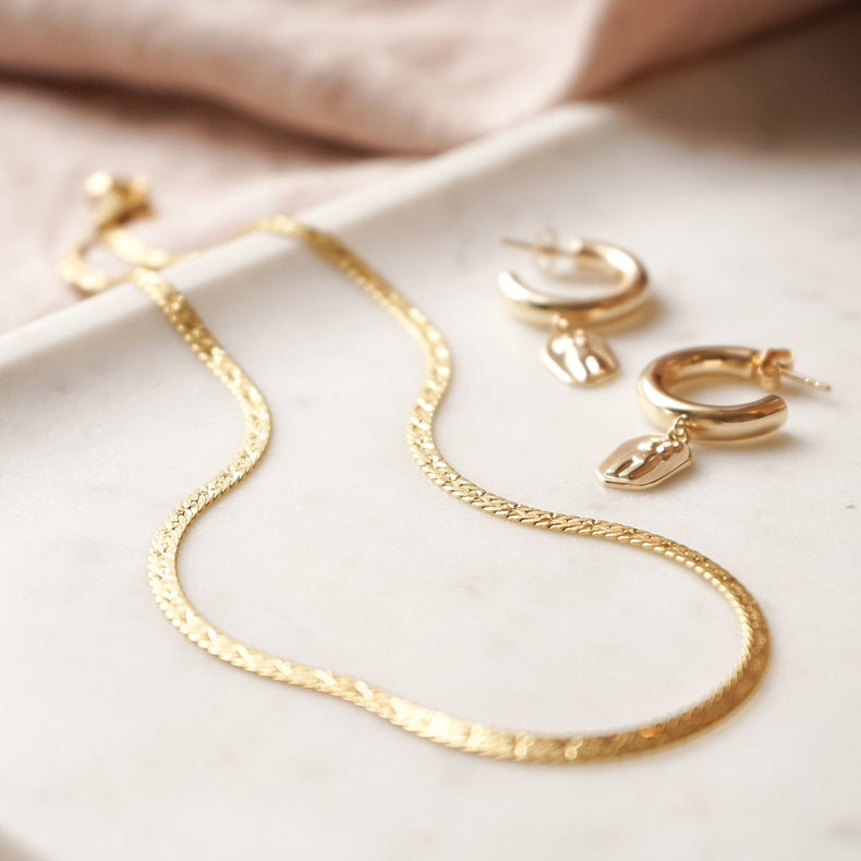 Estée Lalonde Short Snake Chain Necklace 18ct Gold Plate