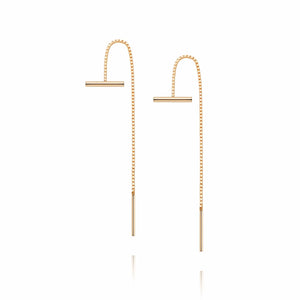 Estée Lalonde T Bar Box Chain Earrings 18ct Gold Plate recommended