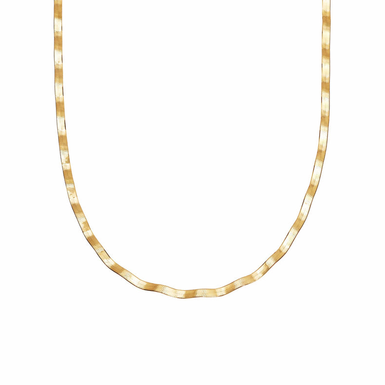 Estée Lalonde Wavy Snake Chain Necklace 18ct Gold Plate recommended