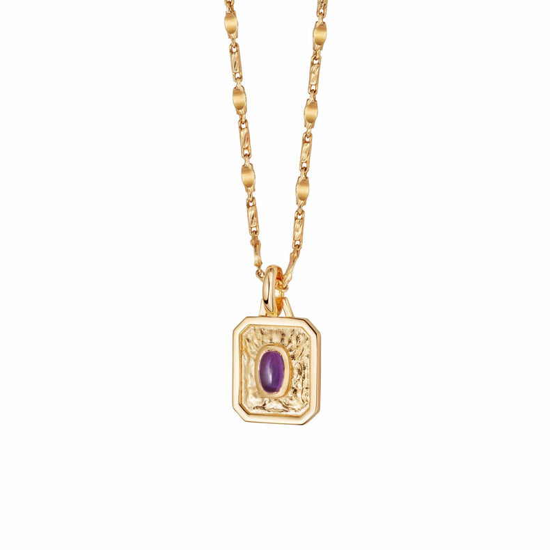 February Amethyst Birthstone Necklace 18ct Gold Plate recommended