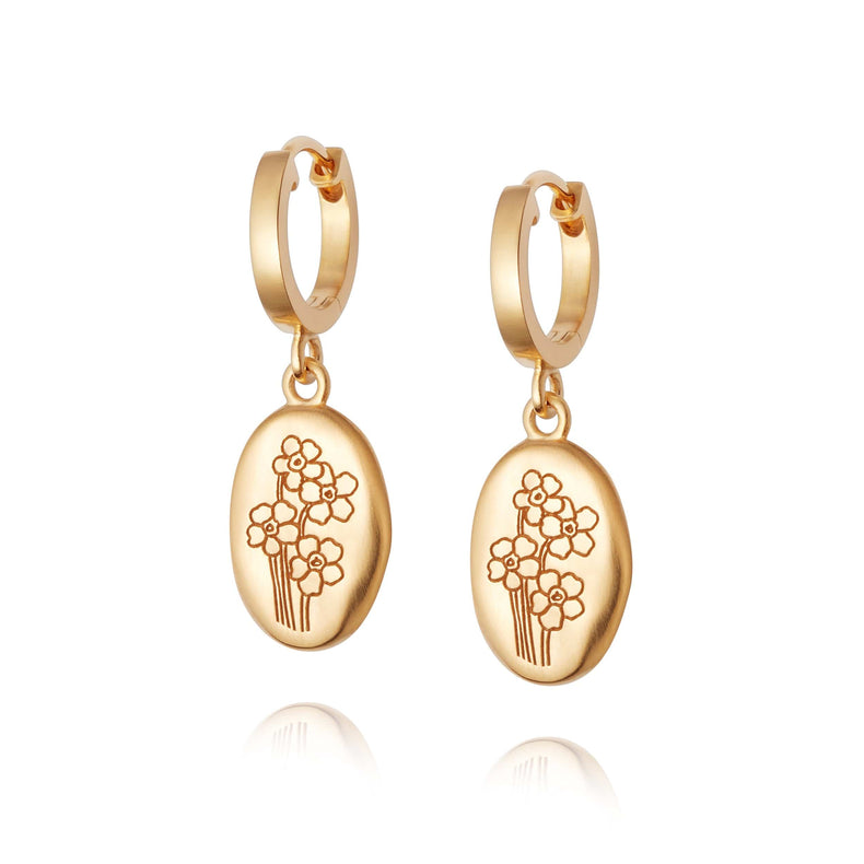 Forget Me Not Drop Earrings 18ct Gold Plate recommended