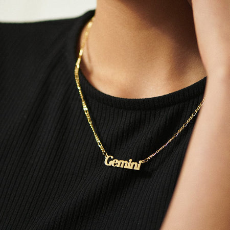 Gemini Zodiac Necklace 18ct Gold Plate recommended