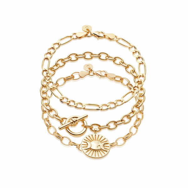 Daisy London Isla Double Chain Bracelet, Gold at John Lewis & Partners