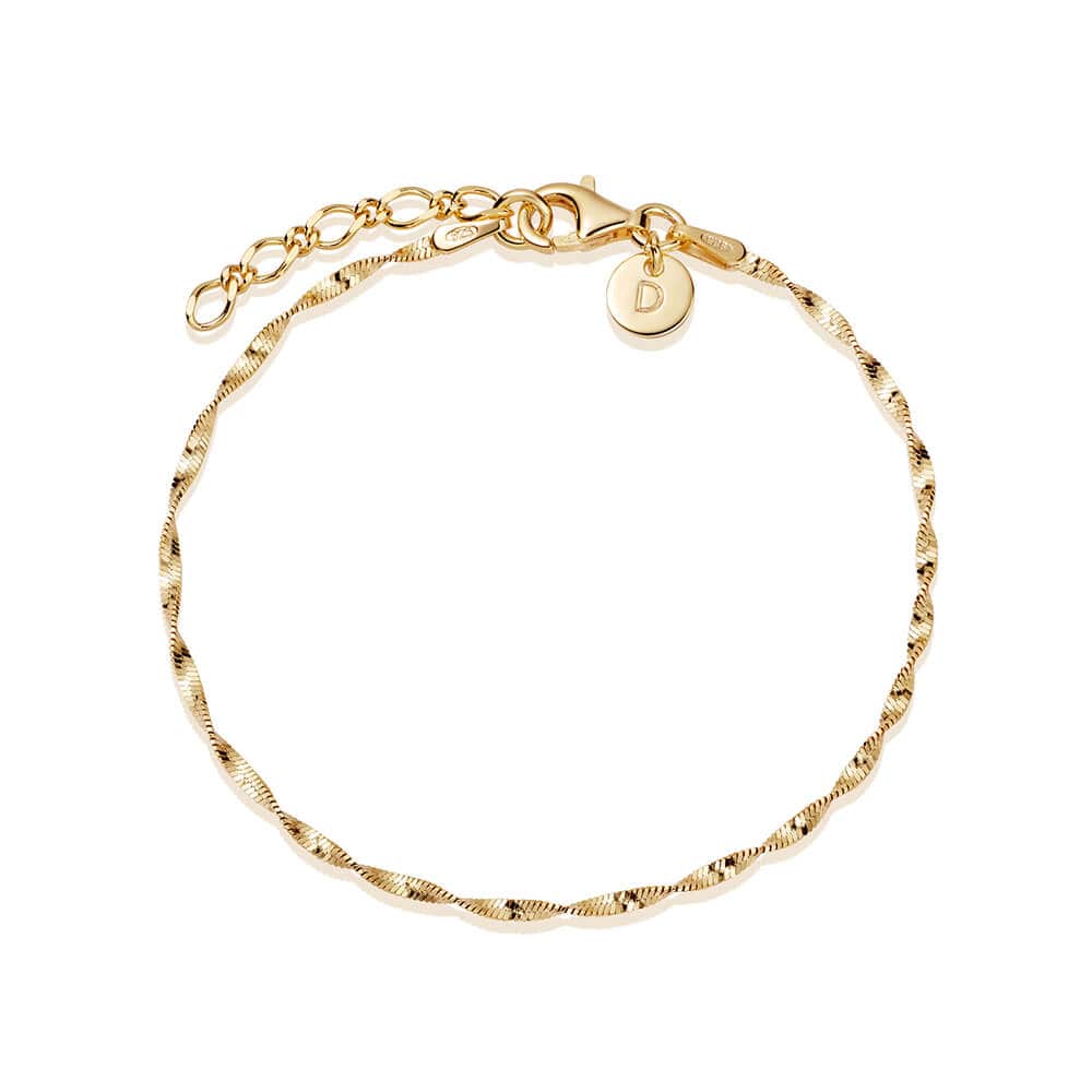 Helix Twisted Chain Bracelet 18ct Gold Plate Daisy London