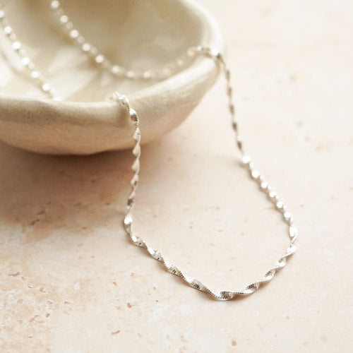 Helix Twisted Chain Necklace Sterling Silver