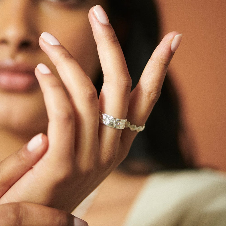 Fossil Band Ring Sterling Silver