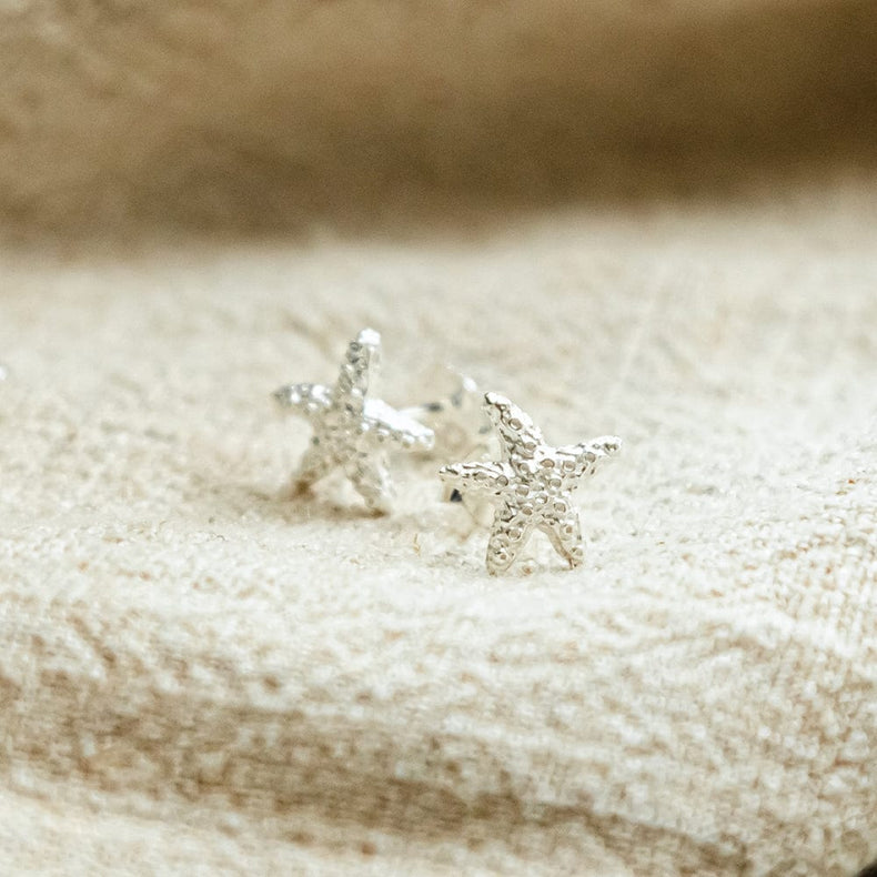 Starfish Stud Earrings Sterling Silver