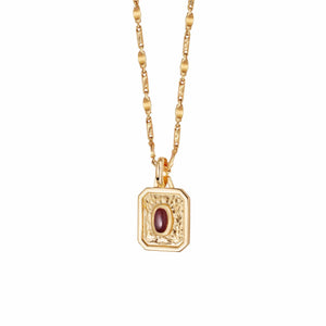 January Garnet Birthstone Necklace 18ct Gold Plate recommended