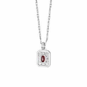 January Garnet Birthstone Necklace Sterling Silver recommended