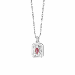 July Ruby Birthstone Necklace Sterling Silver recommended