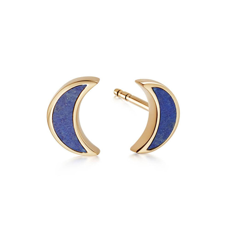 Lapis Moon Stud Earrings 18ct Gold Plate recommended