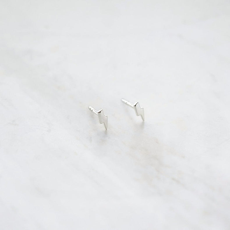 Lightning Stud Earrings Sterling Silver