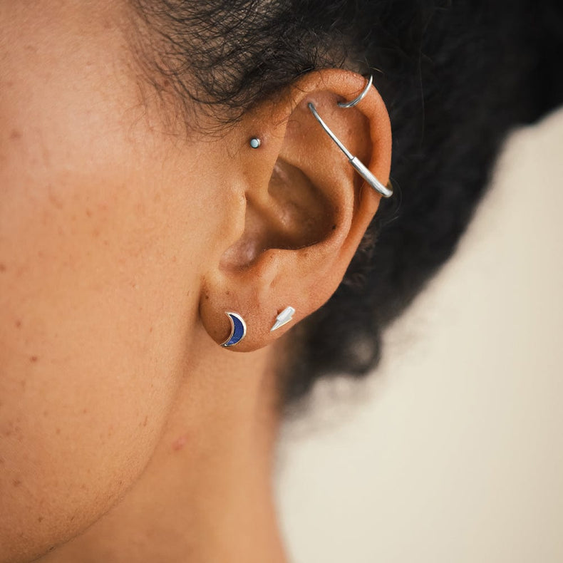 Lightning Stud Earrings Sterling Silver