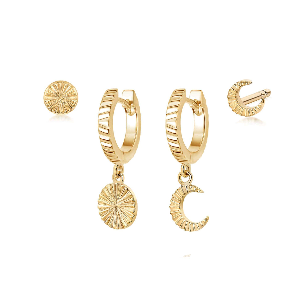 Luna Earring Stack 18ct Gold Plate Daisy London