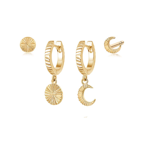 Luna Earring Stack 18ct Gold Plate recommended