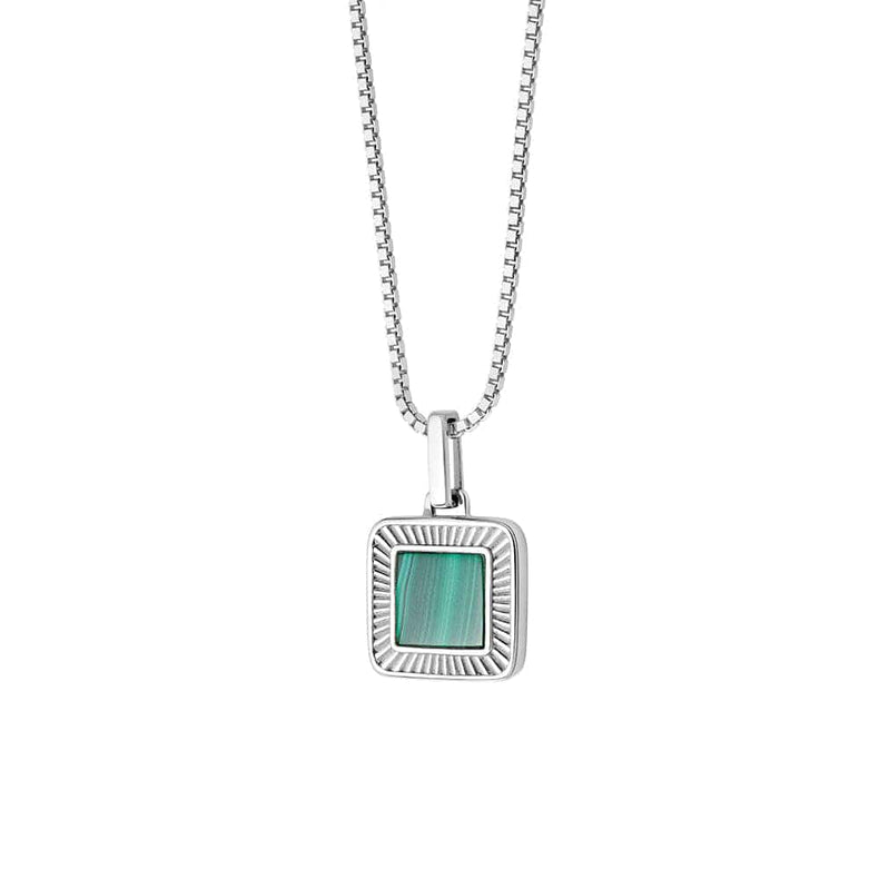 Malachite Palm Square Necklace Sterling Silver recommended