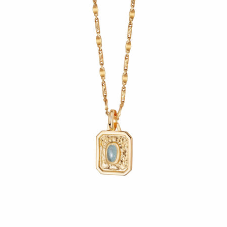 March Aquamarine Birthstone Necklace 18ct Gold Plate recommended