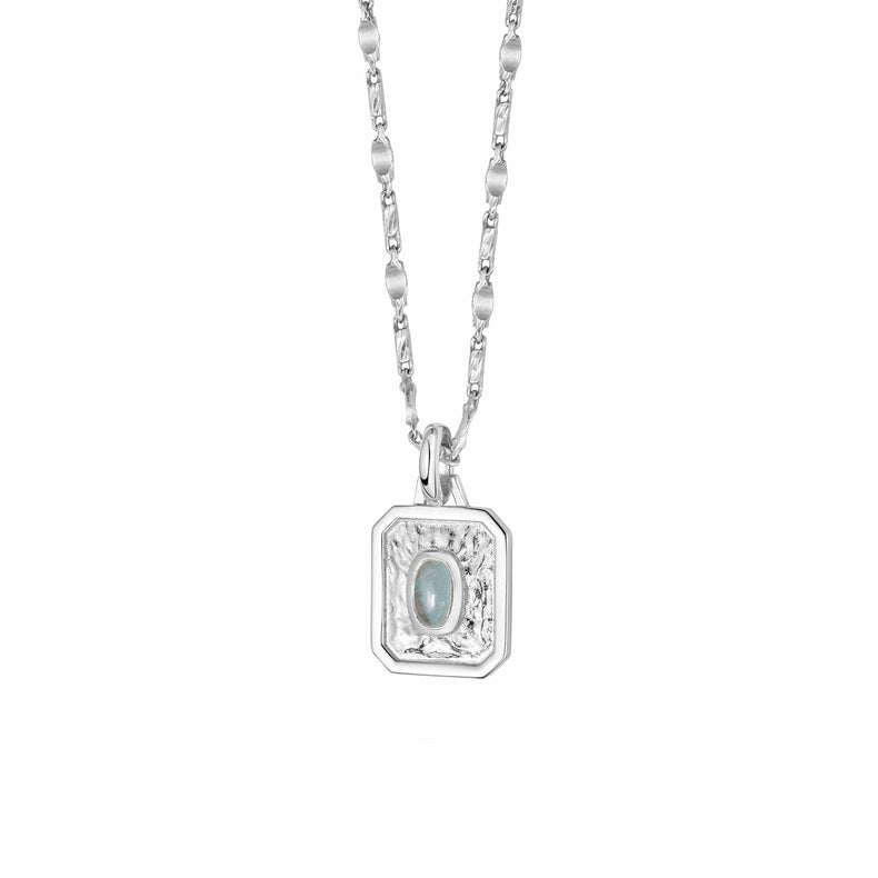 March Aquamarine Birthstone Necklace Sterling Silver recommended