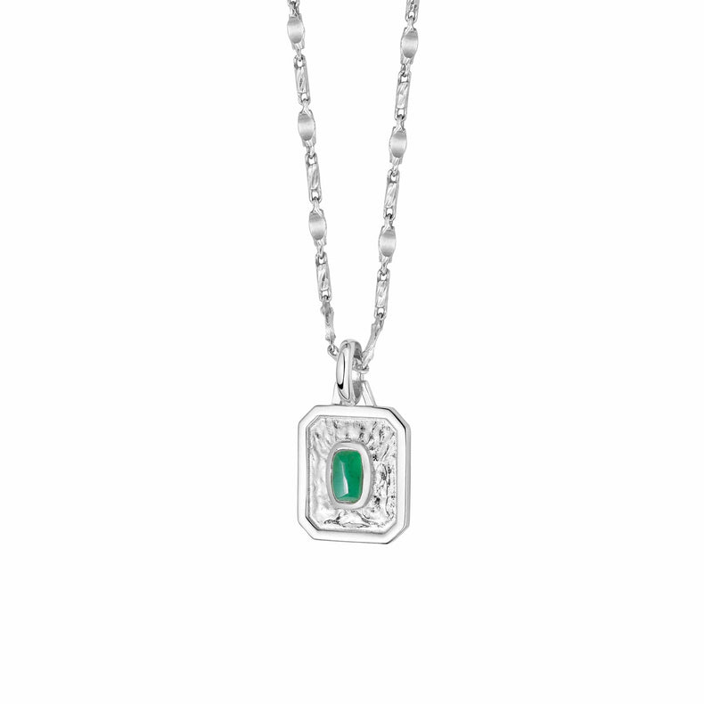 May Emerald Birthstone Necklace Sterling Silver recommended